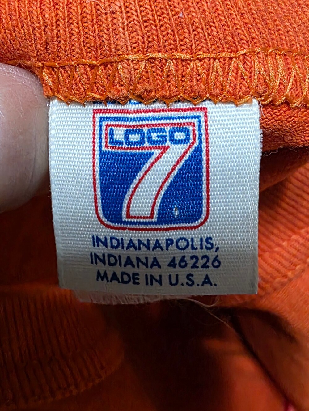 LOGO 7 Tampa Bay Vintage Bucs Orange Graphic Patch Embroidered Tee Men's Size XL - Picture 4 of 8